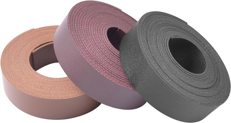 Wento 1''x108'' Double Sided Faux Leather Strips Double Color Leather Straps Vegan Leather Faux Leather Fabric Strips 3 Color Mixed - Image 2